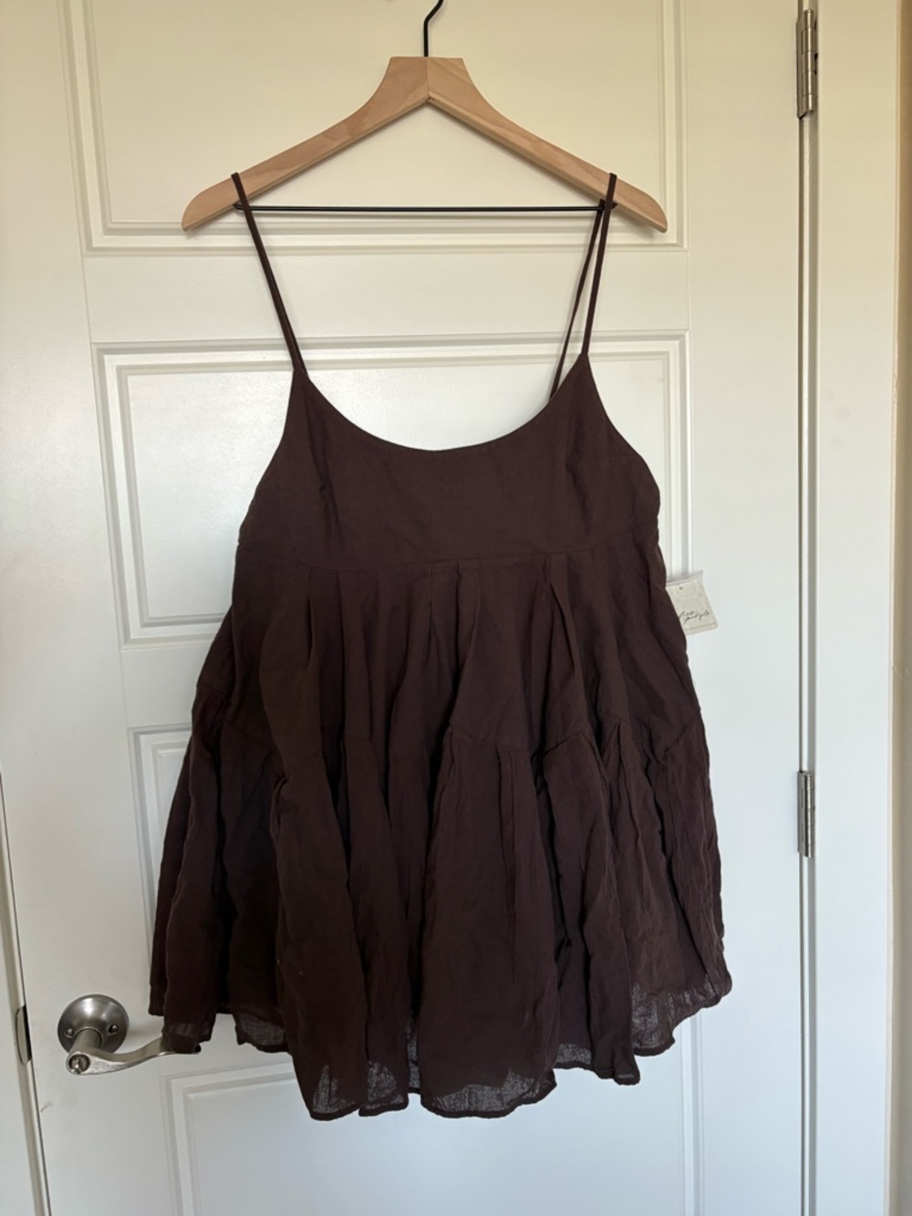 Free People Brown Spaghetti-Strap Midi Dress